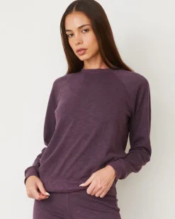 Travel Essentials|Sets*MONROW Original Fleece Vintage Raglan HEATHEREDGRAPE