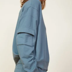 Sweatshirts*MONROW Patch Pocket Sweatshirt GREENGREY