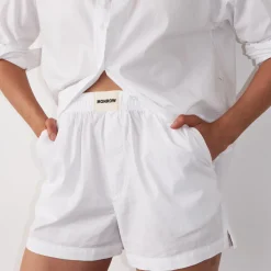 Poplin|Shorts*MONROW Poplin Boxer Short WHITE