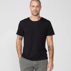 Men's Tops|Mens Sale*MONROW Relaxed Pocket Crew BLACK