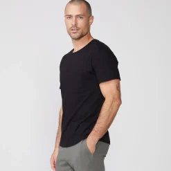 Men's Tops|Mens Sale*MONROW Relaxed Pocket Crew BLACK