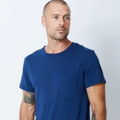 Men's Tops|Mens Sale*MONROW Relaxed Pocket Crew NAVYBLUE