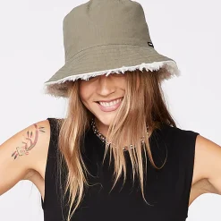 Accessories*MONROW Reversible Sherpa Bucket Hat MILITARYGREEN