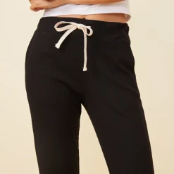 Pants|Sweats*MONROW Rib Straight Leg Pant BLACK