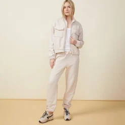 Jackets*MONROW Seamed Bomber Jacket BONE