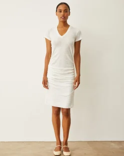 Supersoft*MONROW Shirred Dress WHITE
