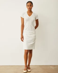 Supersoft*MONROW Shirred Dress WHITE