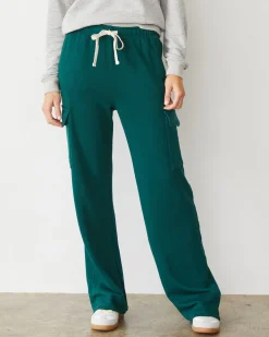 Softfleece|Sets*MONROW Softfleece Straight Leg Cargo Sweat FOREST
