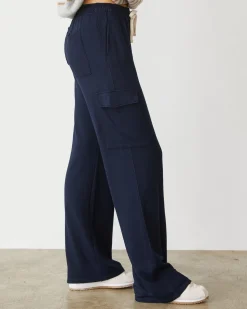 Softfleece|Sweats*MONROW Softfleece Straight Leg Cargo Sweat DARKNAVY