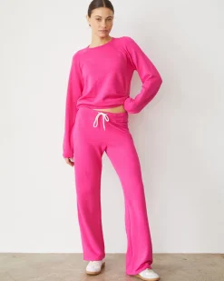 Softfleece|Sets*MONROW Softfleece Straight Leg Vintage Sweat FUCHSIA