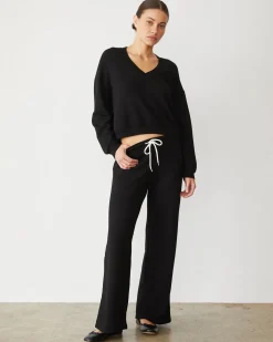 Softfleece|Sweats*MONROW Softfleece Straight Leg Vintage Sweat BLACK