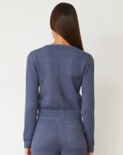 Soft Knit|Sets*MONROW Softknit French Waffle Cardigan WASHEDBLUE
