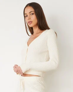 Soft Knit|Sets*MONROW Softknit French Waffle Cardigan IVORY