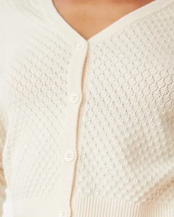 Soft Knit|Sets*MONROW Softknit French Waffle Cardigan IVORY