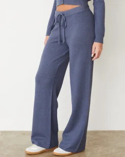 Soft Knit|Sets*MONROW Softknit French Waffle Lounge Pant WASHEDBLUE