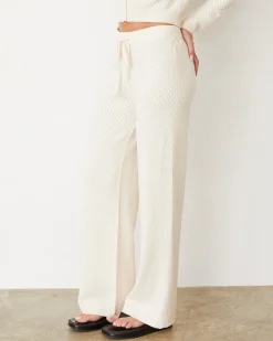 Soft Knit|Sets*MONROW Softknit French Waffle Lounge Pant IVORY
