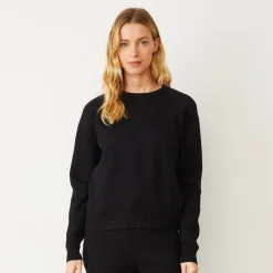 Soft Knit|Sweatshirts*MONROW Soft Knit Raglan Sweater BLACK