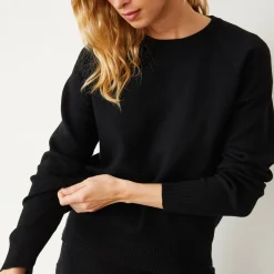 Soft Knit|Sweatshirts*MONROW Soft Knit Raglan Sweater BLACK