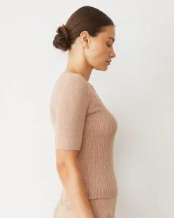 Soft Knit|Sets*MONROW Softknit Rib Waffle Henley TAUPE