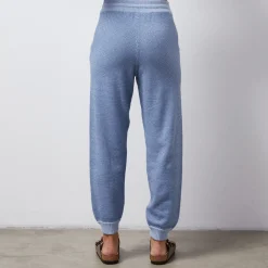 Soft Knit|Sweats*MONROW Soft Knit Textured Cuffed Jogger LIGHTBLUE
