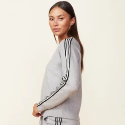 Soft Knit|Sweatshirts*MONROW Soft Knit Track Raglan Sweater HEATHERGREY