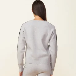 Soft Knit|Sweatshirts*MONROW Soft Knit Track Raglan Sweater HEATHERGREY
