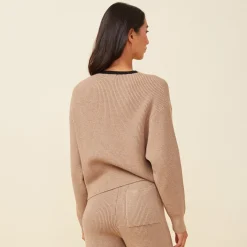 Soft Knit|Sweatshirts*MONROW Soft Knit Waffle Crew Neck Sweatshirt BARLEY