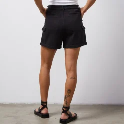 Shorts*MONROW Soft Twill Cargo Short FADEDBLACK