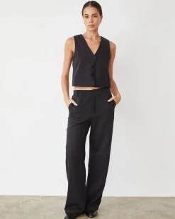 Sets|Pants*MONROW Soft Twill Patch Pocket Pant FADEDBLACK