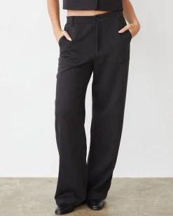 Sets|Pants*MONROW Soft Twill Patch Pocket Pant FADEDBLACK