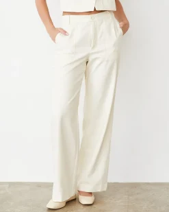 Travel Essentials|Sets*MONROW Soft Twill Patch Pocket Pant BONE