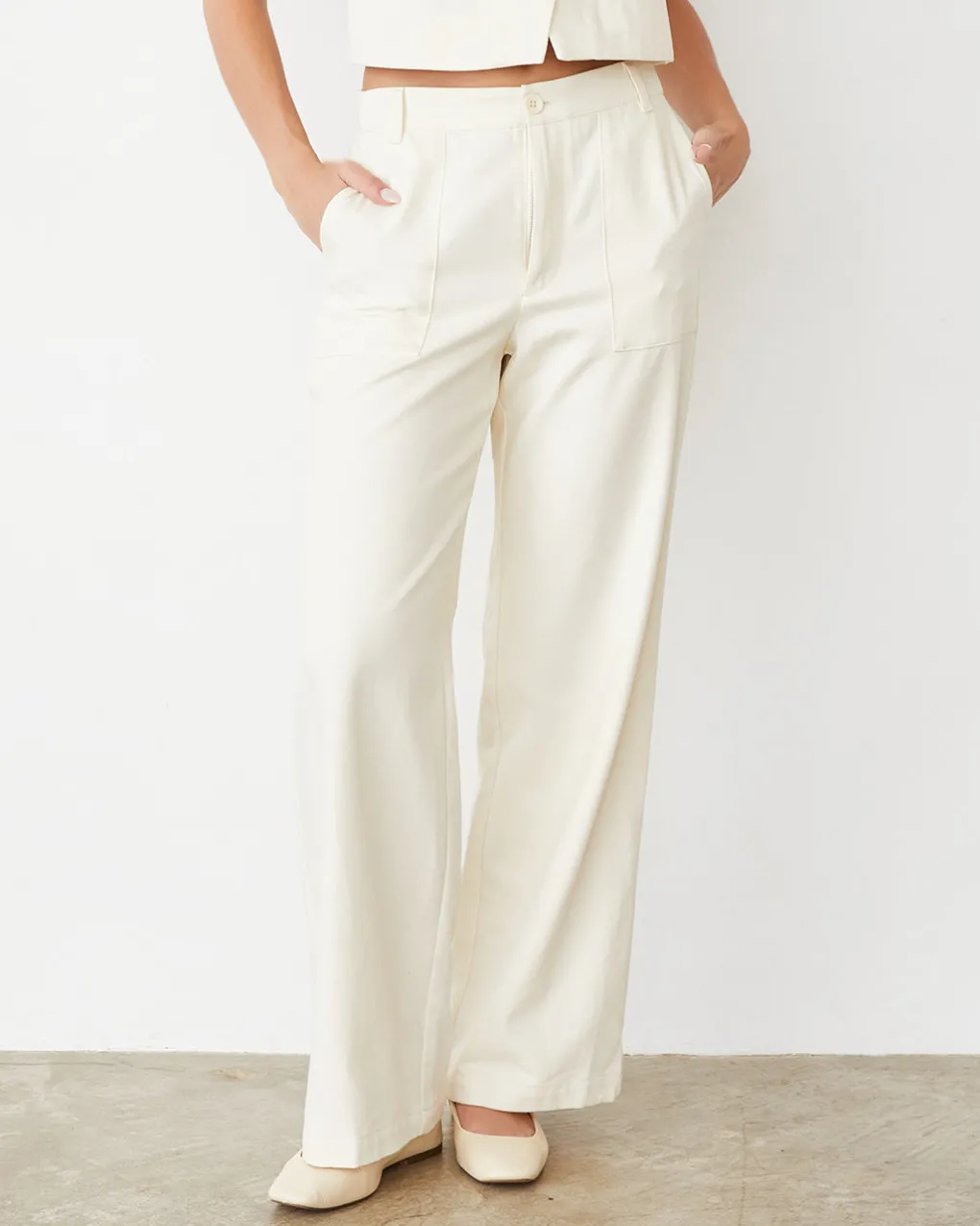Travel Essentials|Sets*MONROW Soft Twill Patch Pocket Pant BONE