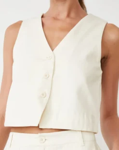 Sets|Tanks*MONROW Soft Twill Relaxed Vest BONE