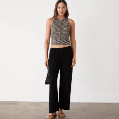 Tanks*MONROW Space-dye Crochet Racer Tank PECANMULTI