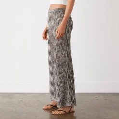 Pants*MONROW Space-dye Crochet Wide Leg Pant PECANMULTI