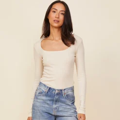 Long Sleeve*MONROW 90'S Rib Long Sleeve OFFWHITE