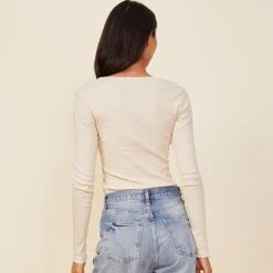 Long Sleeve*MONROW 90'S Rib Long Sleeve OFFWHITE