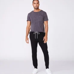 Men's Tops|Mens Sale*MONROW Stone Wash Relaxed Pocket Crew NEPTUNE