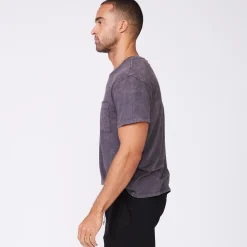 Men's Tops|Mens Sale*MONROW Stone Wash Relaxed Pocket Crew NEPTUNE