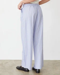 Poplin|Sets*MONROW Stripe Poplin Boxer Pants BLUEMAROONSTRIPE