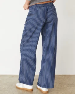 Poplin|Pants*MONROW Stripe Poplin Boxer Pants NAVYSTRIPE
