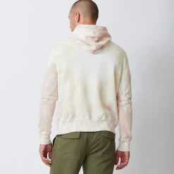 Men's Tops|Mens Sale*MONROW Sunburst Tie Dye Pullover Hoody BONE/WHITE/TAUPE