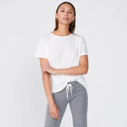 Tees*MONROW Superfine Jersey Oversized Crew Neck Tee - WHITE