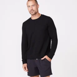 Mens Classics|Men's Classics*MONROW Supersoft Crew Neck Sweatshirt BLACK