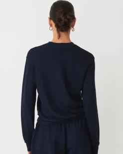 Supersoft|Sweatshirts*MONROW Supersoft Crew Neck Sweatshirt BLUEBLACK