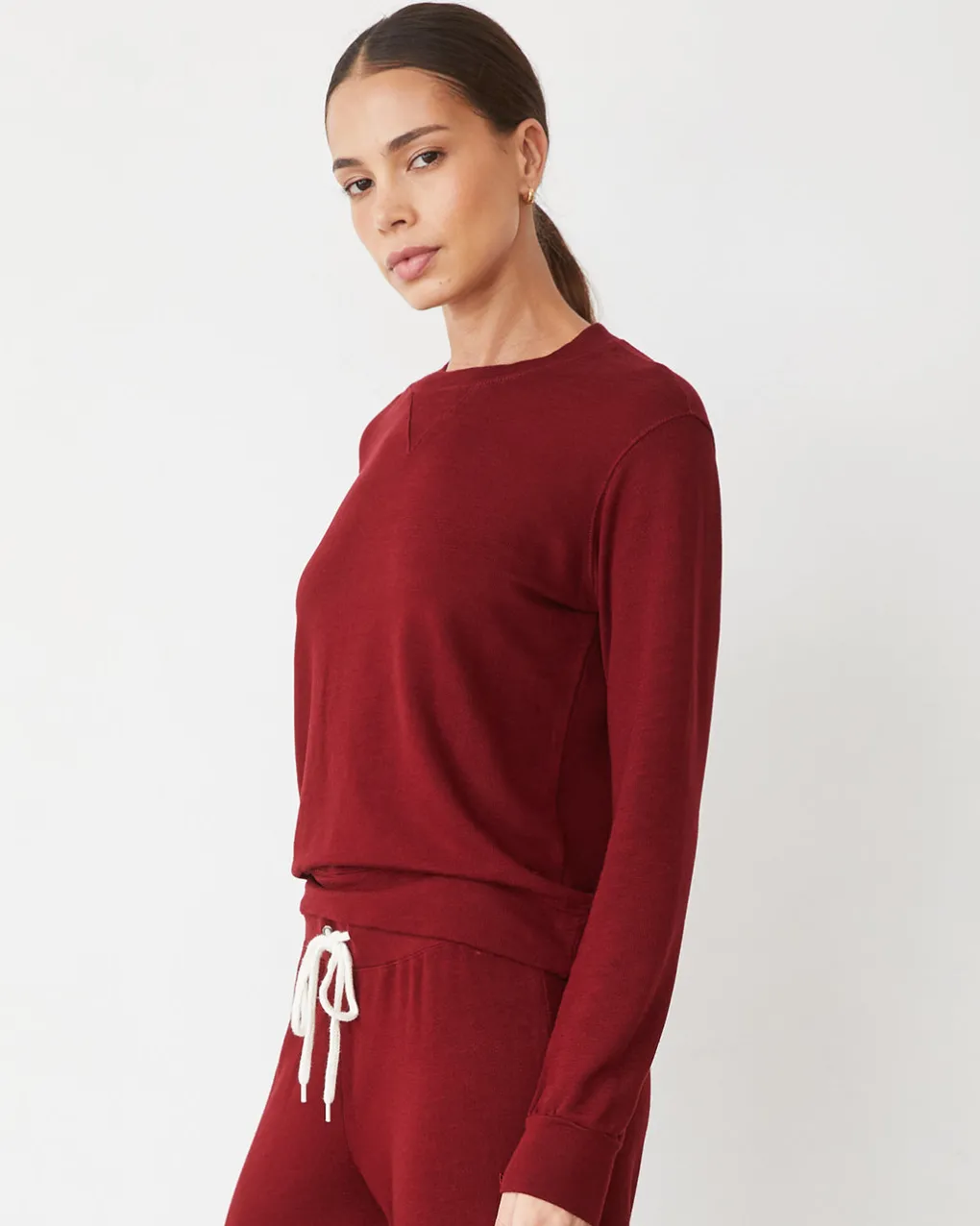 Supersoft|Sweatshirts*MONROW Supersoft Crew Neck Sweatshirt RUBY