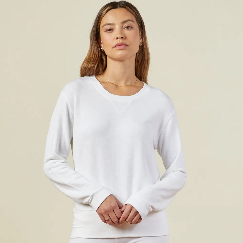 Supersoft|Sweatshirts*MONROW Supersoft Crew Neck Sweatshirt - Color WHITE