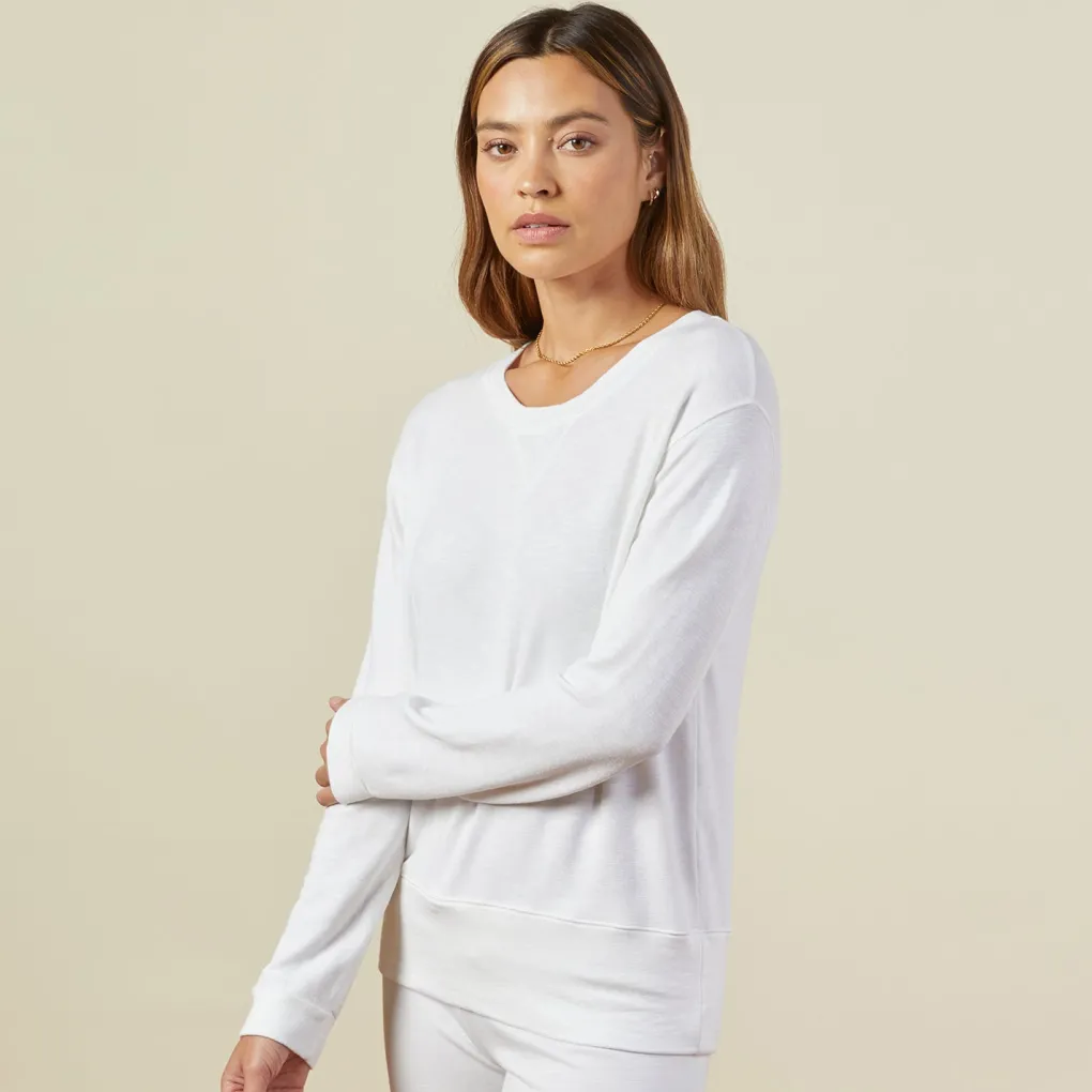 Supersoft|Sweatshirts*MONROW Supersoft Crew Neck Sweatshirt - Color WHITE
