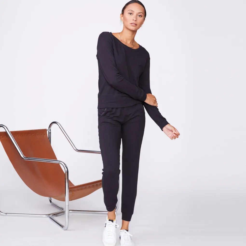 Supersoft|Sweatshirts*MONROW Supersoft Crew Neck Sweatshirt -Faded Black Color FADEDBLACK