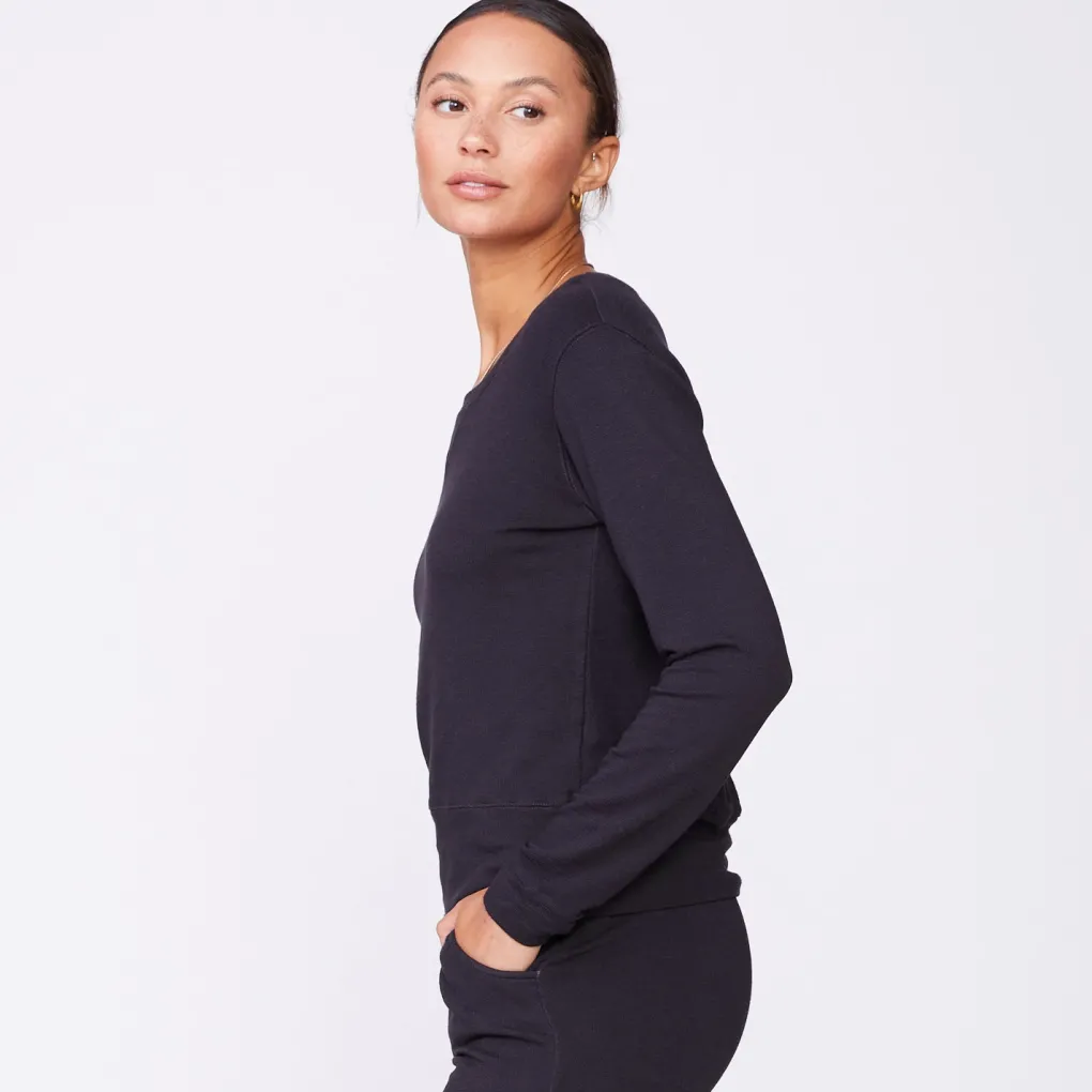 Supersoft|Sweatshirts*MONROW Supersoft Crew Neck Sweatshirt -Faded Black Color FADEDBLACK